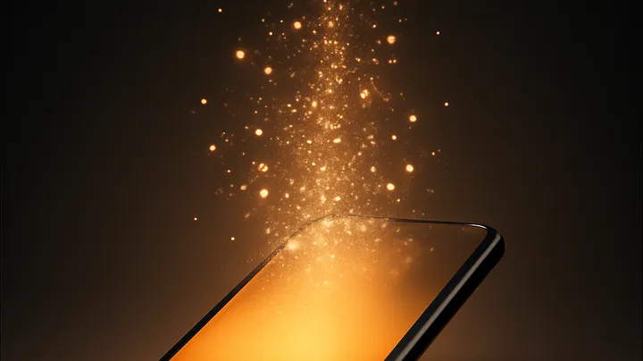 4666 BAT COM Modern phone with glowing screen